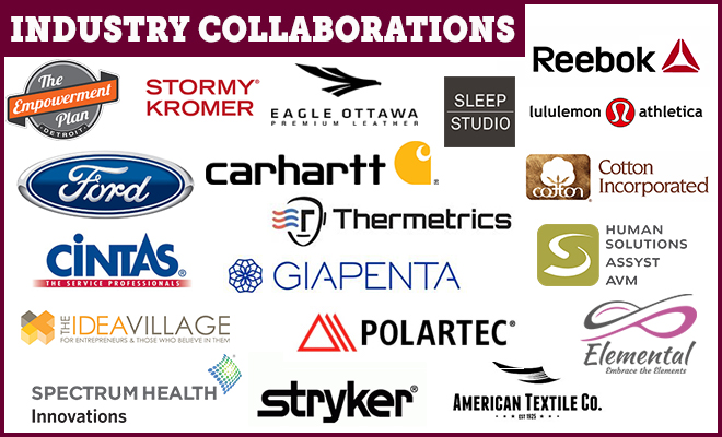 graphic with names of past industry collaborations