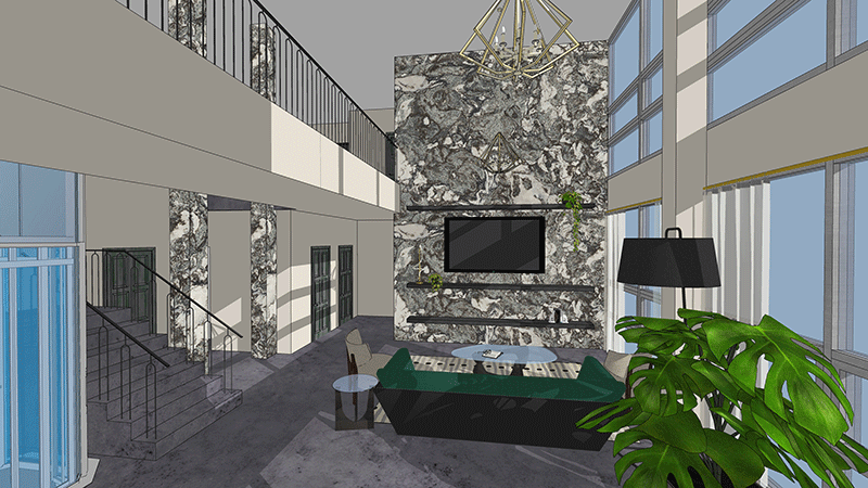 A digital model of a room