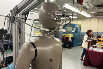 Close up photo of the CMDT lab thermal manikin.