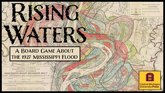 Historic map of the Mississippi River as cover to Rising Waters game.
