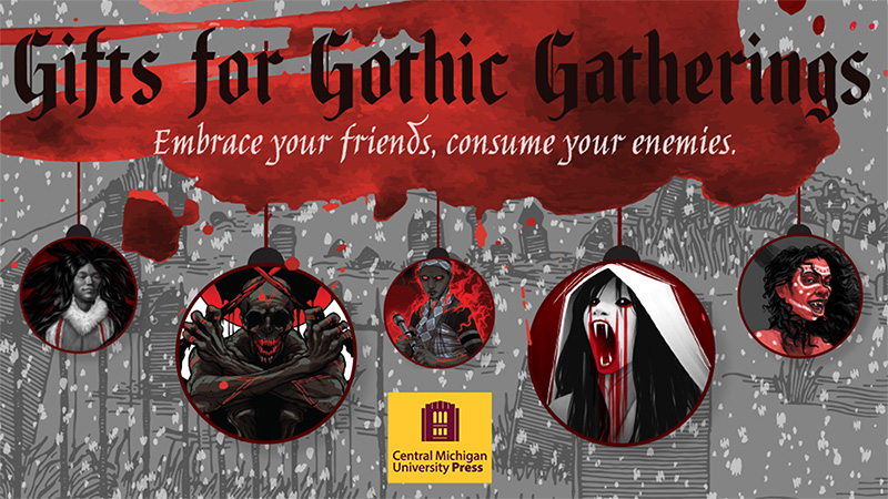 20251114_Banner_Gothic_Gatherings_800x450 Image of ornament shapes with images of a vampire, skeletal figure and other game avatars.
