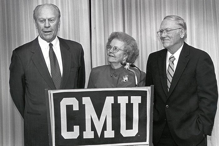 President Gerald Ford, Marjorie Griffin, and Senator Robert P. Griffin