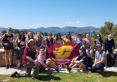 Political Science students study abroad in Greece with faculty member Ted Clayton.