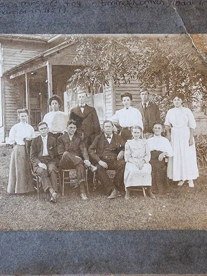 Old black and white family photo