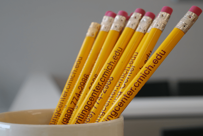 Image of Writing Center pencils in a mug