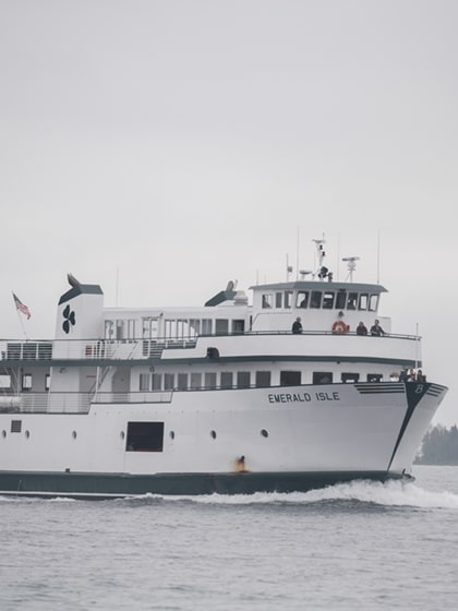 The Emerald Isle ferry boat traveling on the water