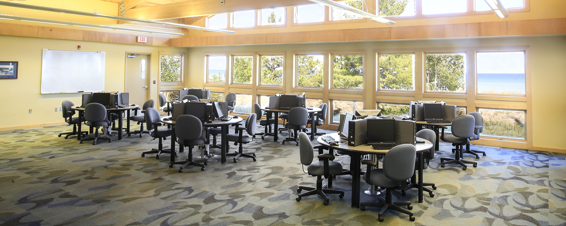 Inside of one of the classrooms at the CMU Biological Station on Beaver Island