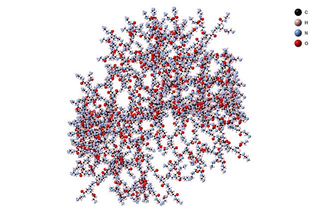 Graphical image of the results of condensed matter experiments showing black, beige, blue and red circular molecules.
