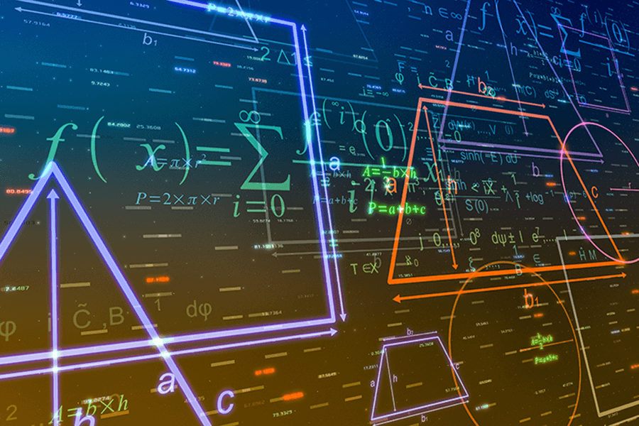 Mathematical equations displayed across a screen.