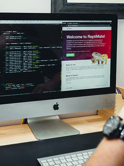 A web developer working on a creating a new website.