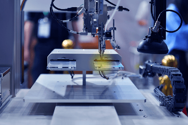 Large machine creating computer chips.