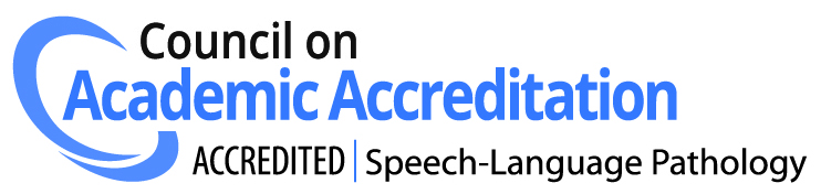 Council on Academic Accreditation Speech-Language Pathology logo The Council on Academic Accreditation Speech-Language Pathology logo.