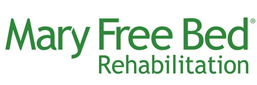 Mary Free Bed Rehabilitation logo in orange text.