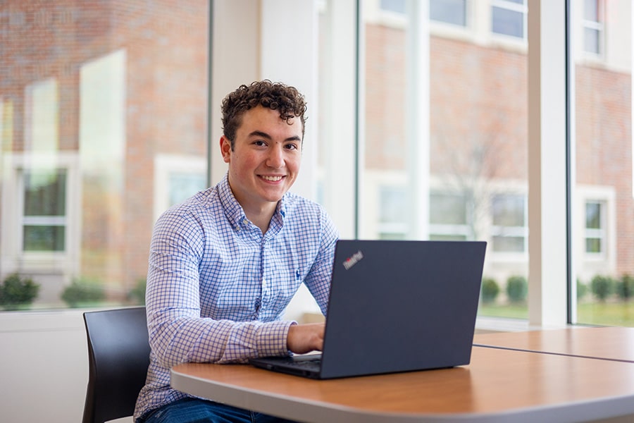 Nursing student in the Health Professions Building