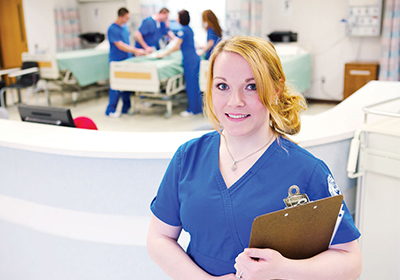 Nursing student in clinical setting for CMU Mid Michigan College JNEP