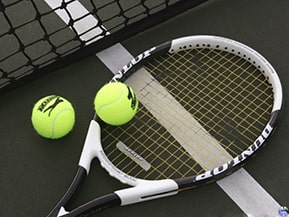 Tennis racquet and tennis balls