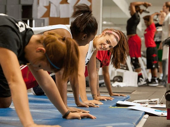 Students in a fitness room