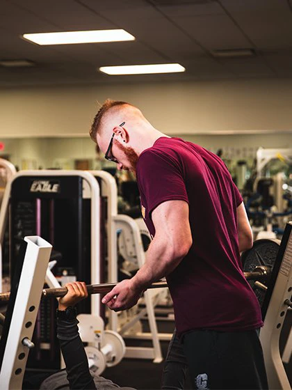 student in a fitness room