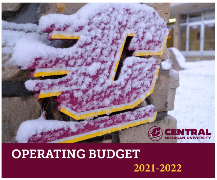 FY22 Operating Budget A photo of the Central Michigan University action C with the title
