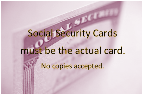 Social security card with message.