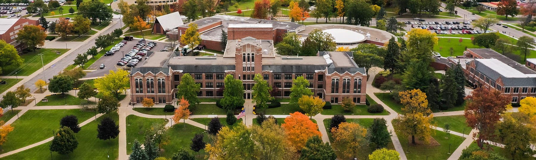 aerial view of CMU campus