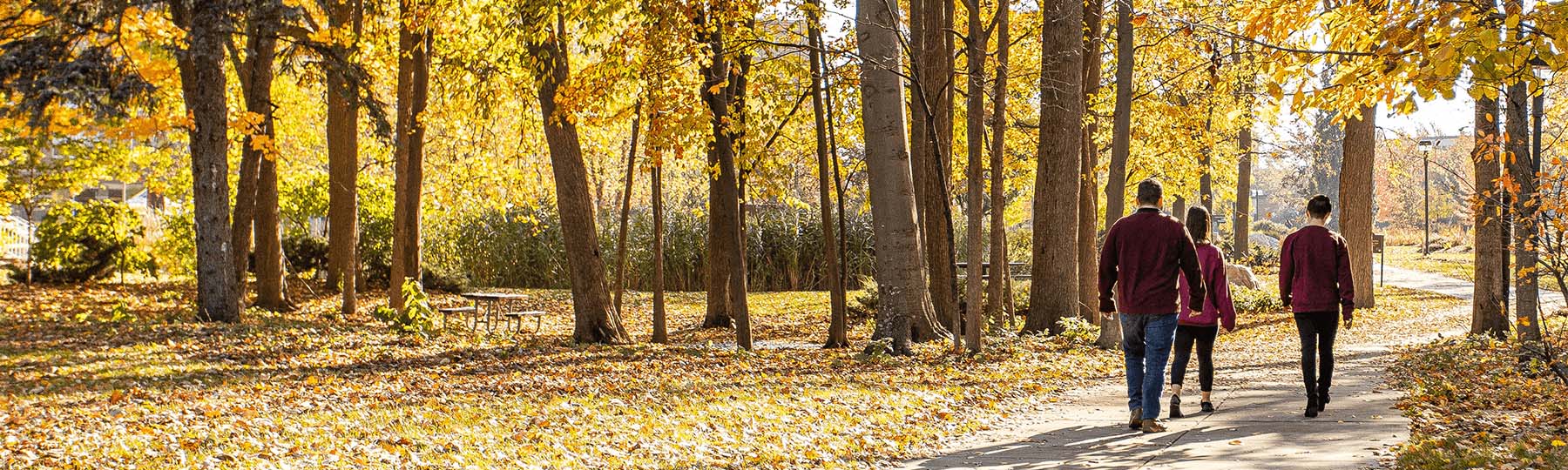 Students walking on CMU trail