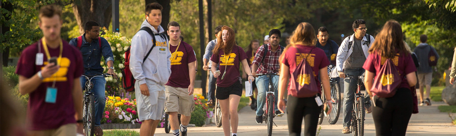 students walking to class