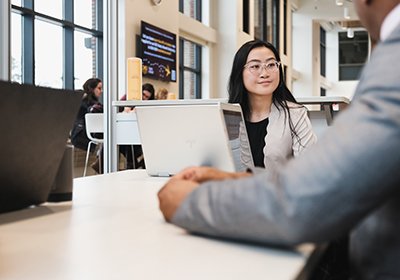 College of Business student in Grawn Hall