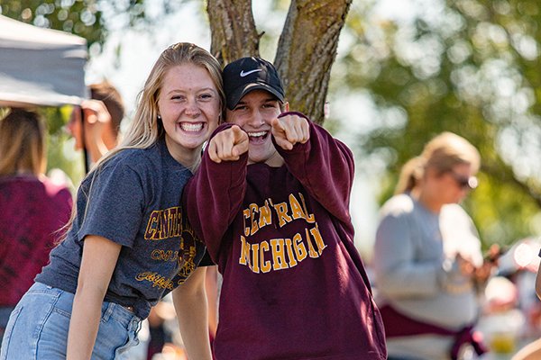 Students happy at football game