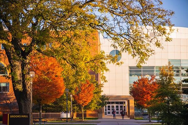 Central Michigan University's campus in the fall.