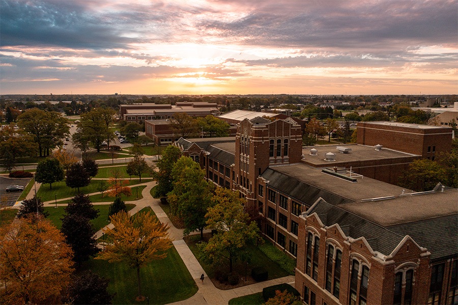 Warriner Hall at sunset