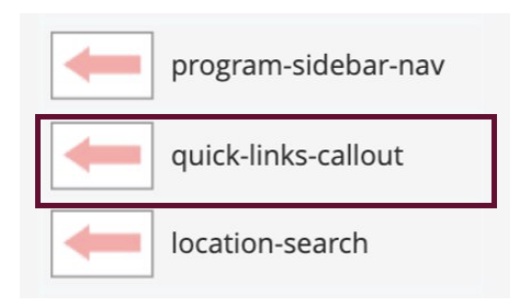 Quick Links Callout layout choice.