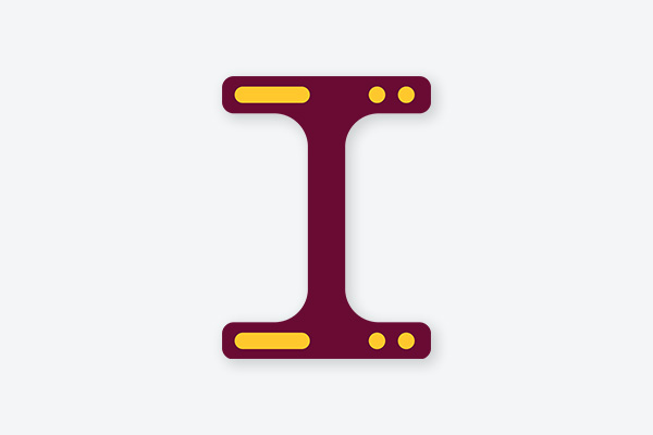 Inference Logo, and maroon letter I with gold dots