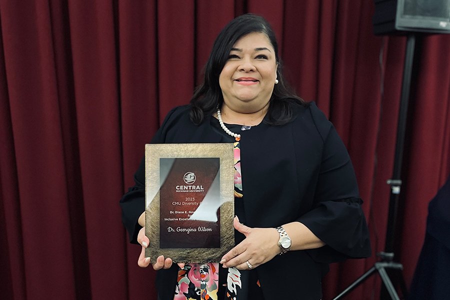 Dr. Georgina Wilson receiving an award at the 2nd Annual Campus Diversity Gala.