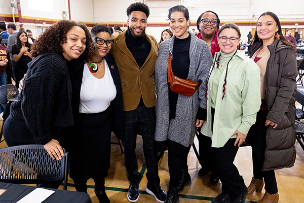 CMU's Office for Diversity, Equity, and Inclusion smiling together for a picture at the annual MLK CommUNITY Peace Brunch