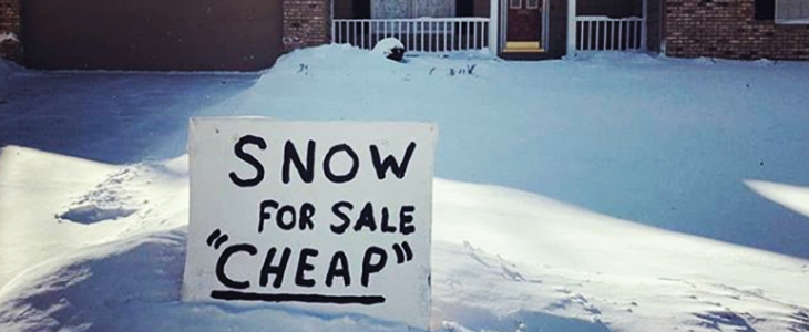 Snow for Sale sign in yard