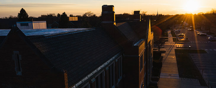 New Year New Hope Image with sunrise over CMU Campus