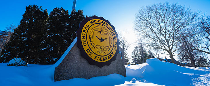 CMU Seal with Snow on Ground