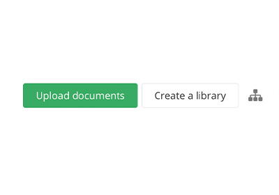 A screenshot of the Upload documents button in the backend of Sitefinity.