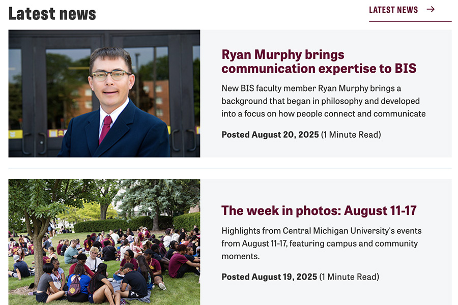 news-featured-news A screenshot of the news widget in Sitefinity showing the featured news view.