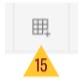 a gray 3 by 3 grid with a plus sign in the bottom right corner, underneath a maroon and gold label of 17