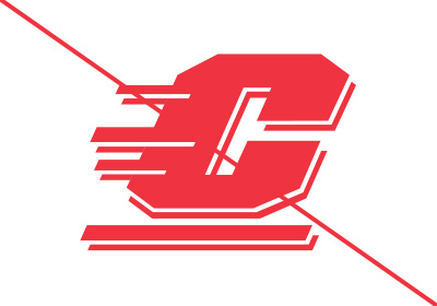 Central Michigan University Action C incorrect uses, the mark in all red with a red line running diagonally over top of the artwork, placed on a white background.
