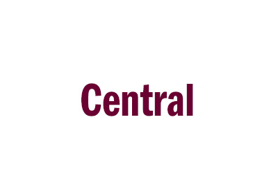 Archivo font example, the word “Central” in maroon in a heavy weight, all placed on a white background.