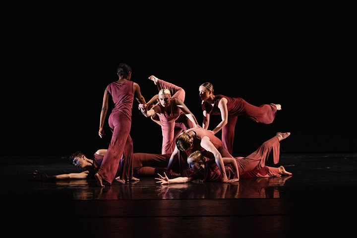 Students dance on stage during the 2022 Dance Showcase