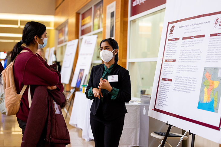 CMU Students present their research in the Health Professions Building on Wednesday, April 6.