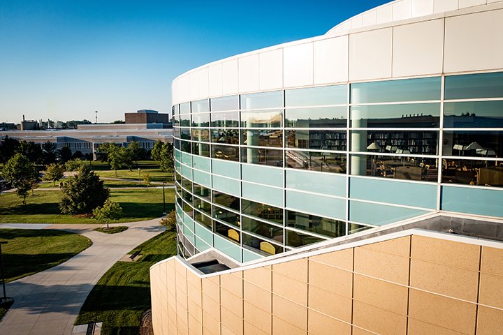 A not-so-typical angle of the Park V. Library.