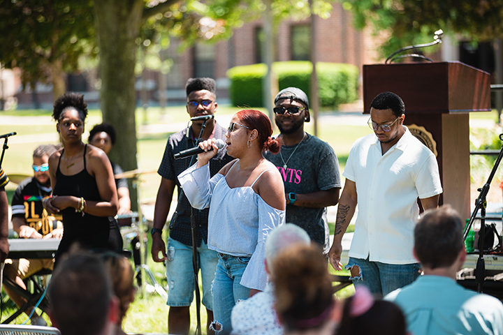 The Christ Central Choir performs during the 2022 Juneteenth on Warriner event. This photo was on Friday, June 17 in front of Warriner Hall.