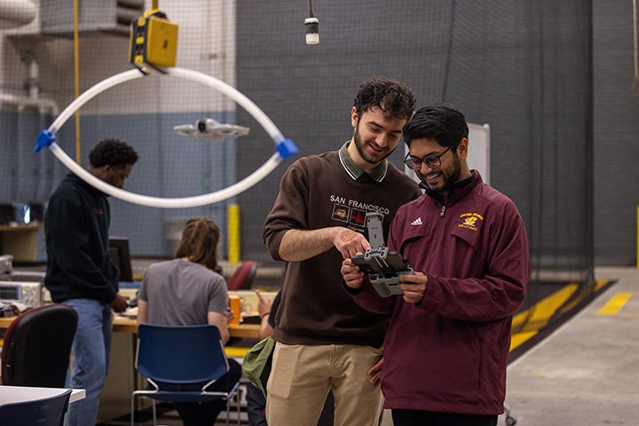 Students build drones in the Drone Lab