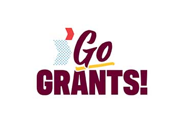 The words Go Grants! in a maroon font