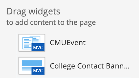 Screenshot of the Event widget.